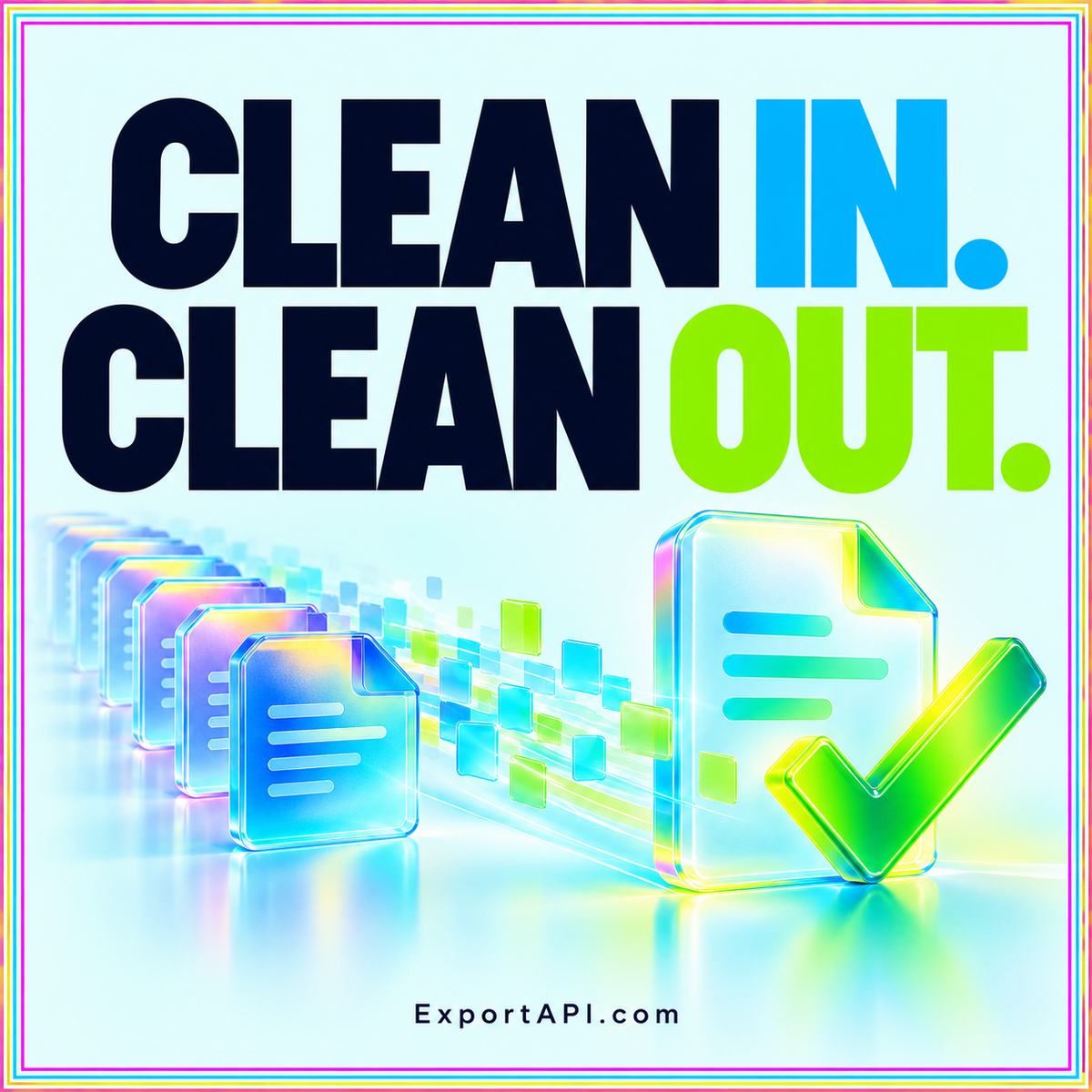 CLEAN IN. CLEAN OUT. — Validate your data before you export it